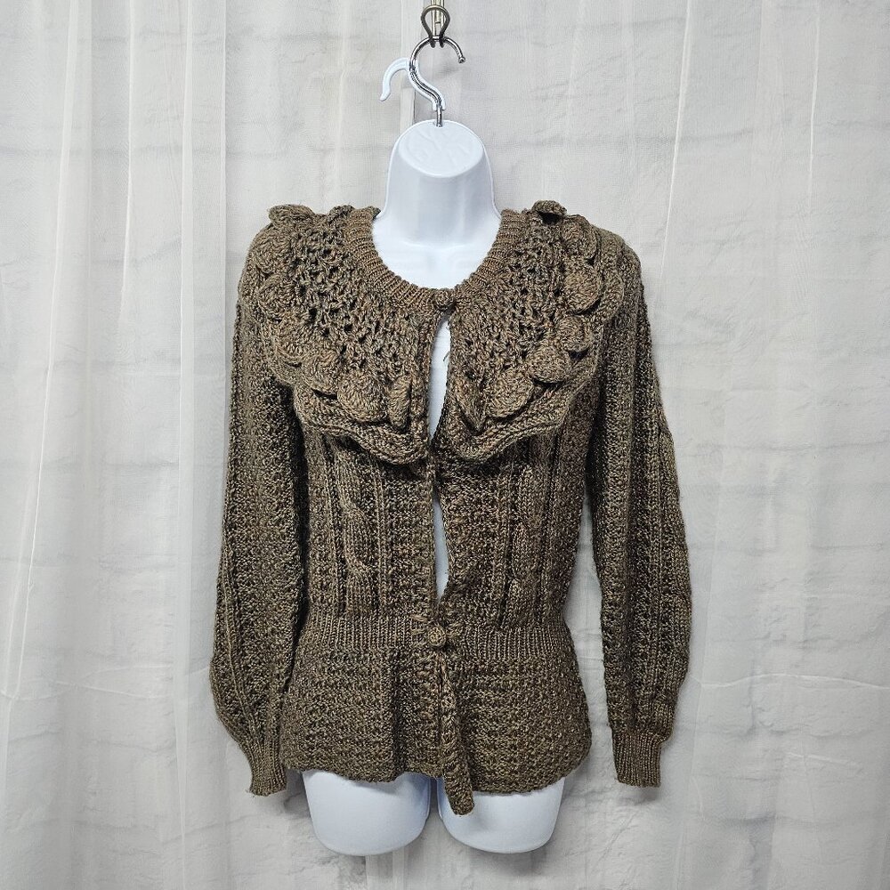 Elegant Brown Knit Women's Sweater